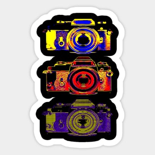 Vintage Camera Art with Asci Art Sticker